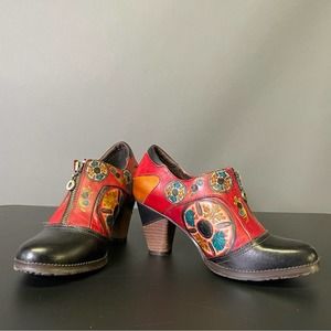 Spring Step L’Artiste Leather Shootie Boots Heels Raina 8.5 Art To Wear